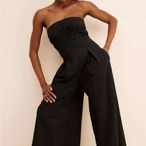 Elegant Black Strapless Jumpsuit